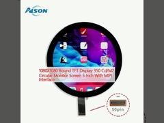 1080X1080 Layar TFT Bulat 350 Cd/M2 Layar Monitor Bulat 5 Inci Dengan Antarmuka MIPI