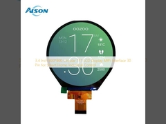 3.4 inci 800 * 800 Lingkaran TFT LCD Display MIPI Interface 30 Pin untuk Smart Home Industrial Control