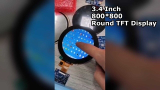 Layar LCD TFT Melingkar 3,4 Inci 800*800