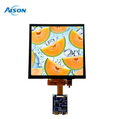 Layar LCD TFT Persegi 7,6 Inci 800*800 dengan Layar Sentuh Kapasitif untuk Raspberry Pi 5