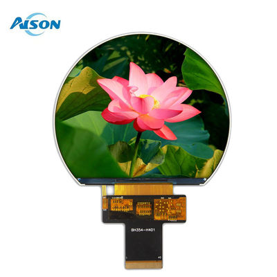 3.54 inci 800x640 TFT Round Display SPI TFT Display 1000 Cd/M2 Dengan 3SPI+18Bit RGB Interface