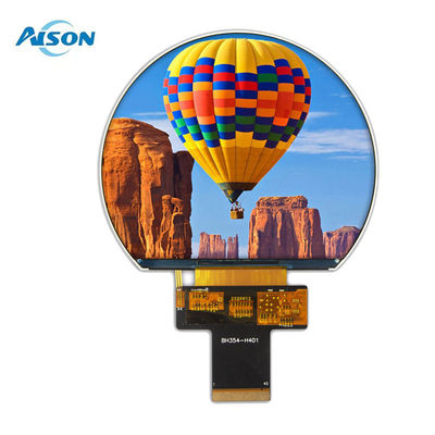 3.54 inci 800x640 TFT Round Display SPI TFT Display 1000 Cd/M2 Dengan 3SPI+18Bit RGB Interface