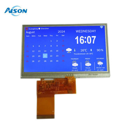 4.3 inci TFT Resistive Touch Screen 350 cd/m2 Color TFT Screen 480X272 Dengan RGB Interface
