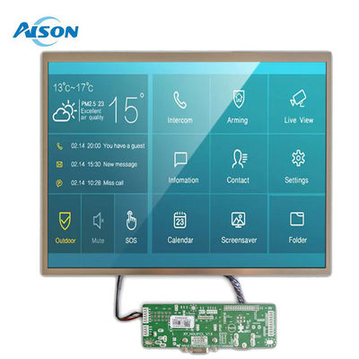 12.1 inci TFT Industrial Display 1024x768 TFT Display Custom 650 Cd/M2 Dengan LVDS Interface
