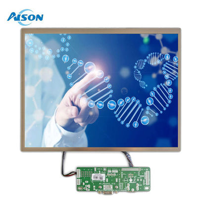 12.1 inci TFT Industrial Display 1024x768 TFT Display Custom 650 Cd/M2 Dengan LVDS Interface