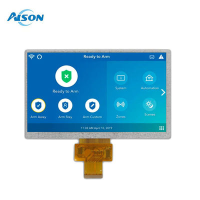 Suhu lebar 7 inci 800x480 Tampilan TFT Industri 500 CD/M2 IPS LCD Panel